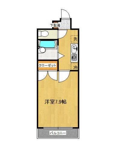 エルミタージュ(1K/3階)の間取り写真