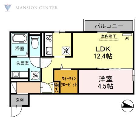 SKY TERRASSE II(1LDK/3階)の間取り写真