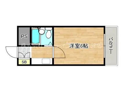 サーモコンハイツ巽北(1K/4階)の間取り写真