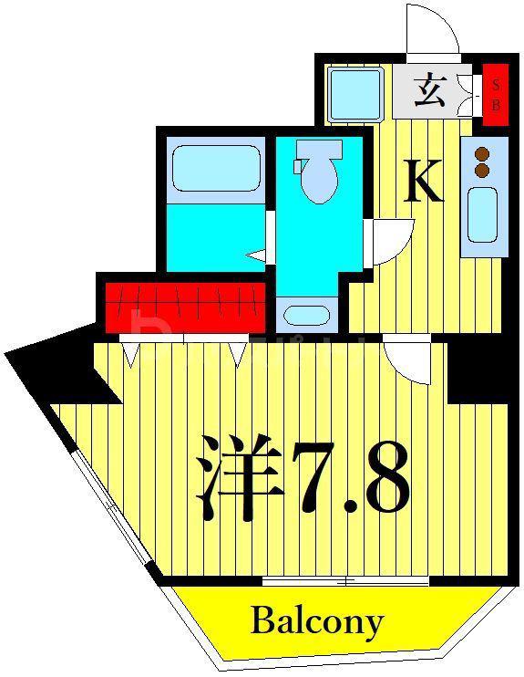 メイクスデザイン入谷(1K/3階)の間取り写真