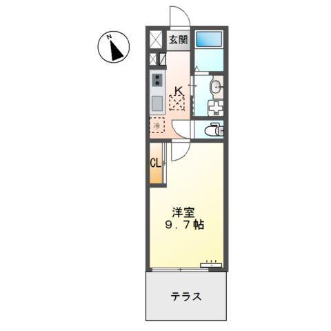 ニコII(1K/1階)の間取り写真