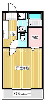 サニーハイツA・B棟(1K/2階)の間取り写真