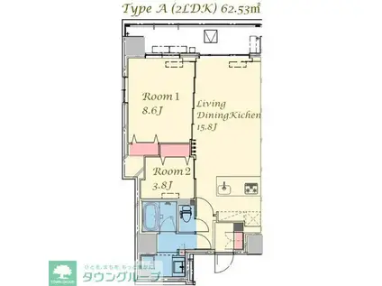 スプランディッド上野ノース(2LDK/12階)の間取り写真