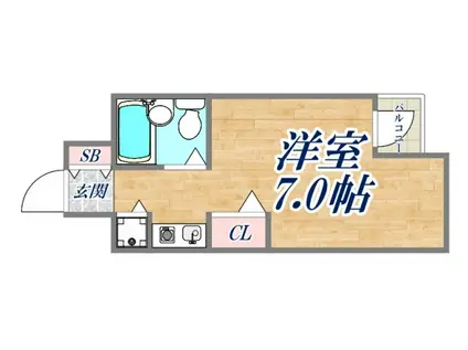 コメットマンション鴻池(ワンルーム/12階)の間取り写真