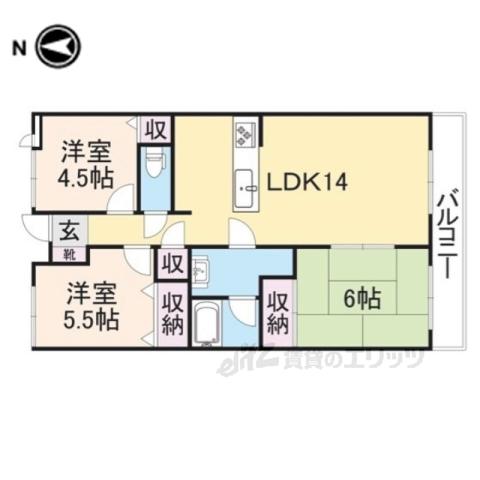 レジデンスコマイ(3LDK/2階)の間取り写真
