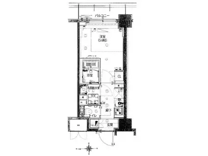 ハーモニーレジデンス武蔵小杉002(1K/1階)の間取り写真