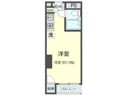 シャルマン築地明石町(ワンルーム/2階)の間取り写真