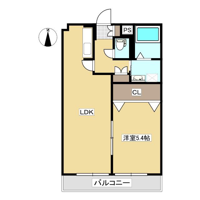 LS西松江城(1LDK/1階)の間取り写真