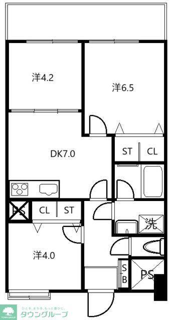 ライオンズマンション西与野(3DK/2階)の間取り写真