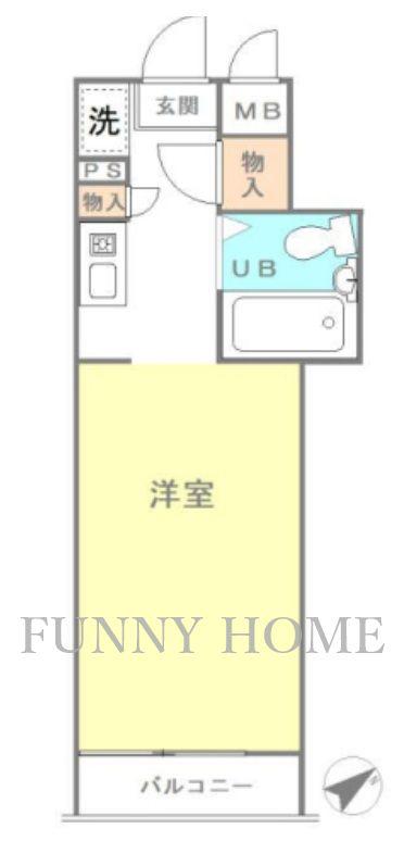メディアシティ駒沢大学(ワンルーム/3階)の間取り写真