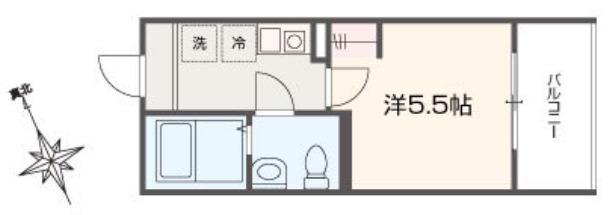 メルラス相模原(1K/1階)の間取り写真