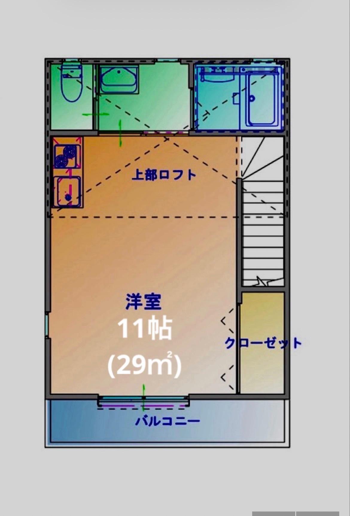 久宝寺緑地プリッ2大蓮南(ワンルーム/2階)の間取り写真