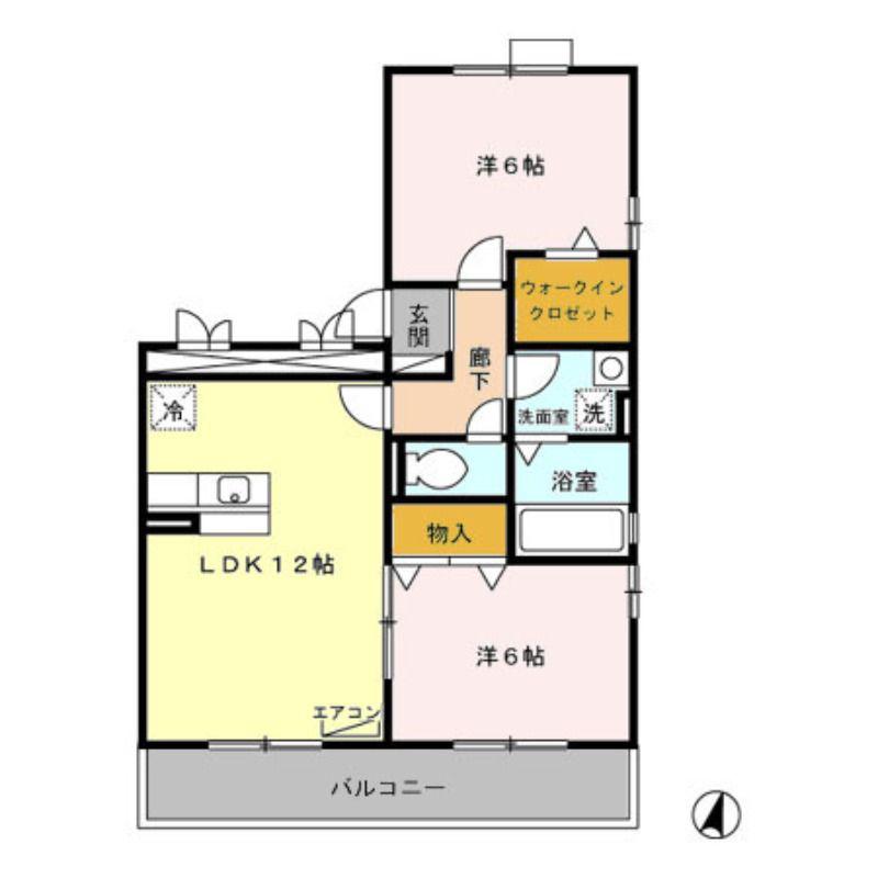 ジャーマンアイリスII(2LDK/3階)の間取り写真