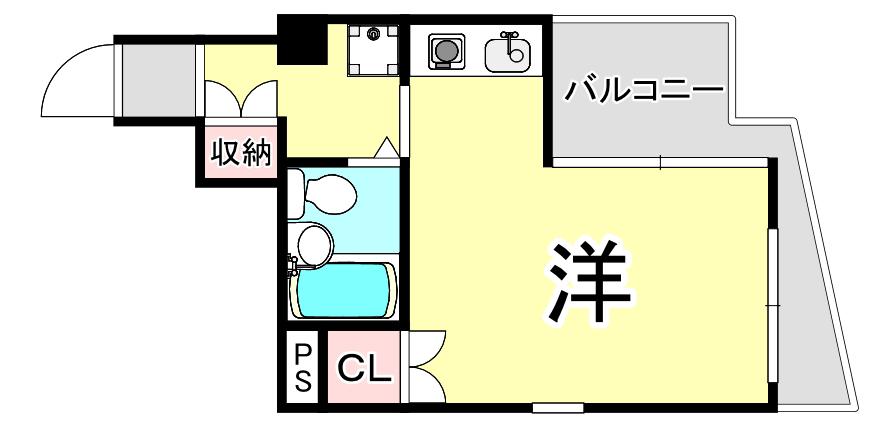 THE CITY甲子園口(ワンルーム/2階)の間取り写真