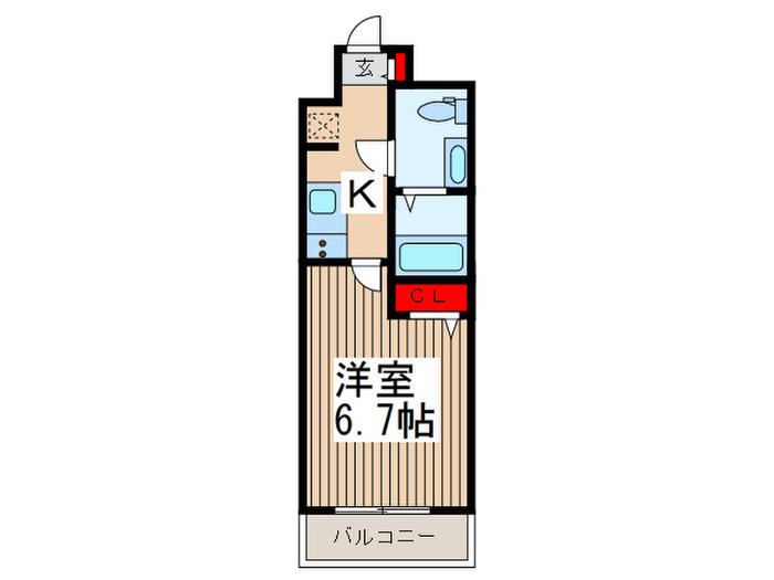 アルファコート西川口23(ワンルーム/1階)の間取り写真