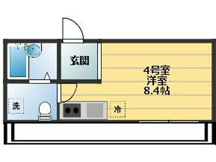 ベイルーム横浜鶴見I(ワンルーム/1階)の間取り写真