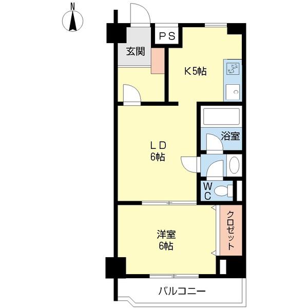 グランロード塚口(1LDK/4階)の間取り写真