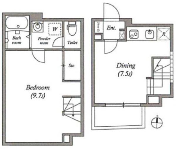 LEGALAND西小山(1DK/1階)の間取り写真