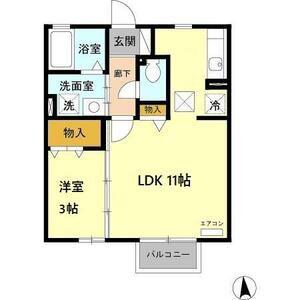 グランモア中野(1LDK/1階)の間取り写真