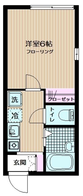 フェリーチェ東高円寺III(1K/2階)の間取り写真