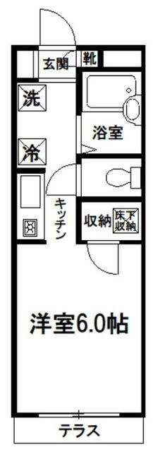 ナリッシュアレイ(ワンルーム/1階)の間取り写真