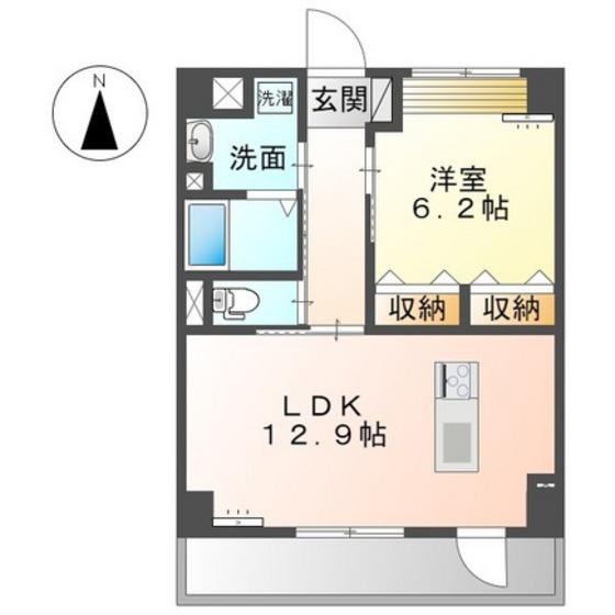 アルストロメリア(1LDK/5階)の間取り写真