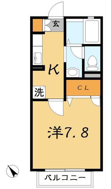 東京メトロ東西線 行徳駅 徒歩13分 2階建 築24年(1K/1階)の間取り写真
