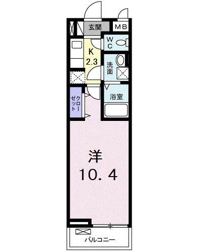 アクティーフ上新井(1K/1階)の間取り写真