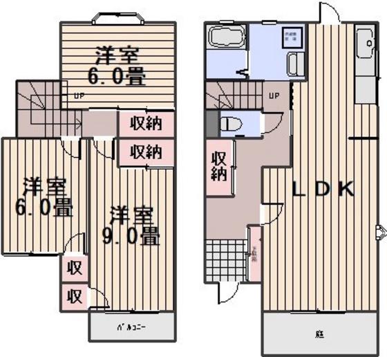 タウンスペーシアB(3LDK/1階)の間取り写真