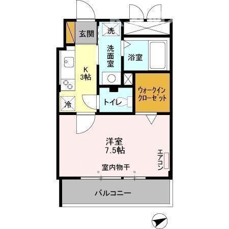セレーノ・K(1K/4階)の間取り写真