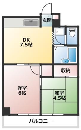 ル・ブランシェ(2DK/3階)の間取り写真
