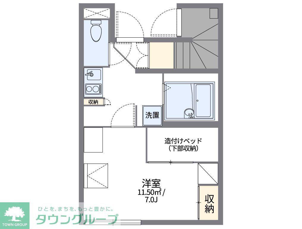 レオパレスボナール(1K/1階)の間取り写真