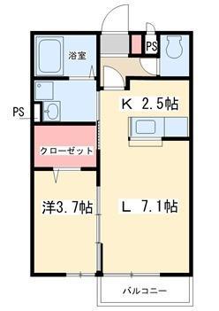 レアハレ南台(1LDK/2階)の間取り写真