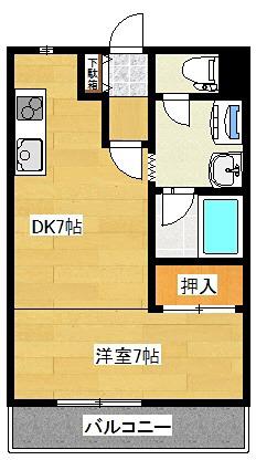 コーポカワハラ(1DK/3階)の間取り写真