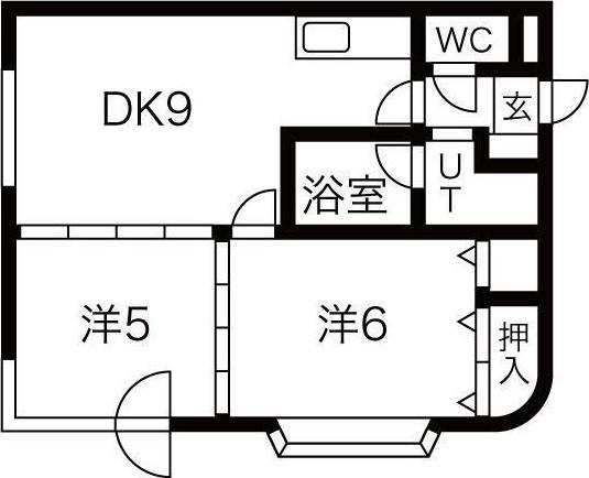 エルドラード琴似(2LDK/1階)の間取り写真