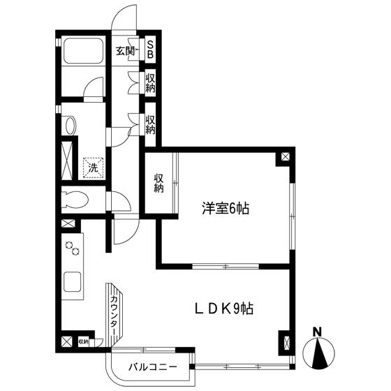 ロックアーバン(1LDK/2階)の間取り写真