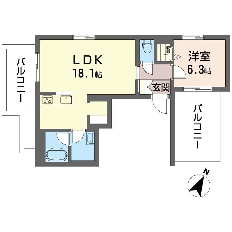 ボン リジエール(1LDK/4階)の間取り写真