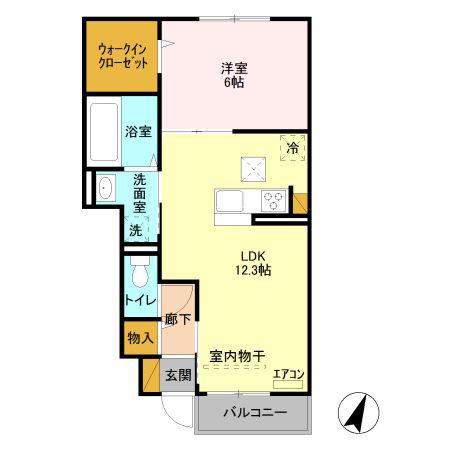 ローズハウス(1LDK/1階)の間取り写真