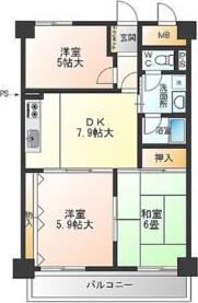 シティーコーポ鯛取(3DK/3階)の間取り写真