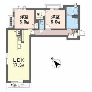 PREMIAS平町II(2LDK/3階)の間取り写真