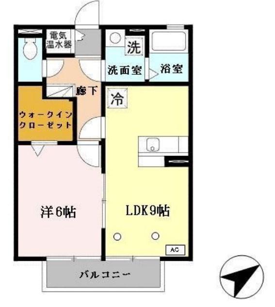 グランフォート(1LDK/2階)の間取り写真