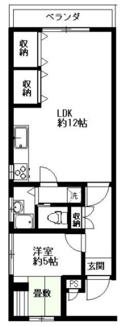 卓巳コーポ(1LDK/4階)の間取り写真