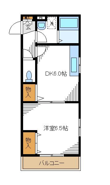 フラットレットM(1DK/3階)の間取り写真