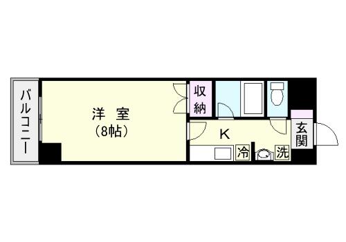 田原ビル(1K/4階)の間取り写真
