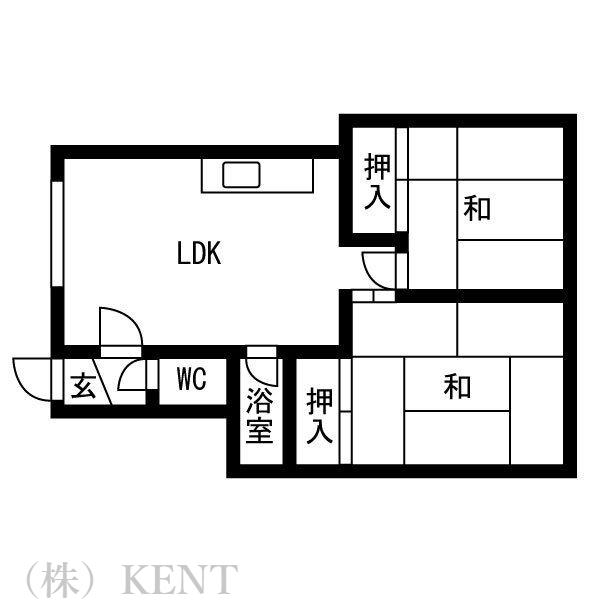 コーポリラ(2LDK/2階)の間取り写真