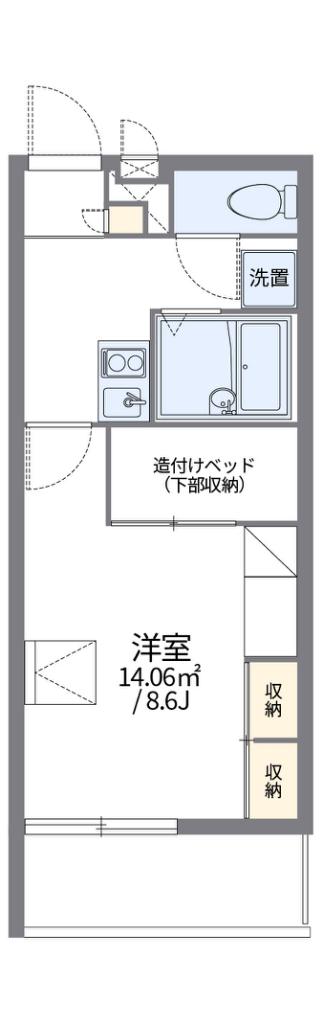 レオパレスサンコート学園前B(1K/2階)の間取り写真