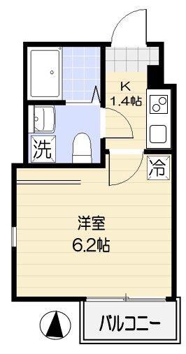 メゾンアンソレイエ(1K/2階)の間取り写真