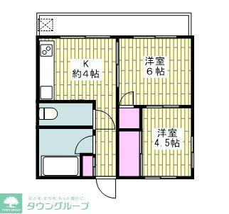 第2富士見荘(2K/1階)の間取り写真