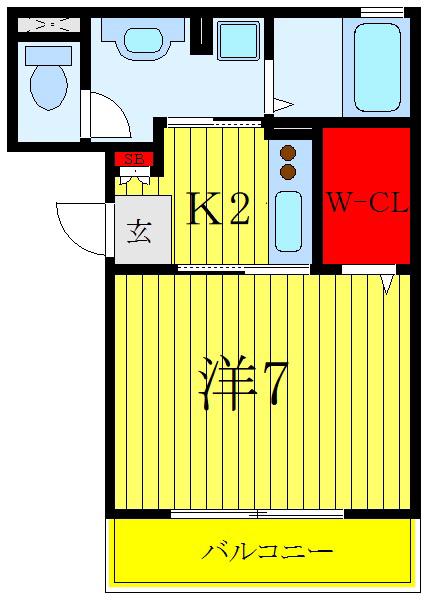 フォレストバレー(1K/3階)の間取り写真