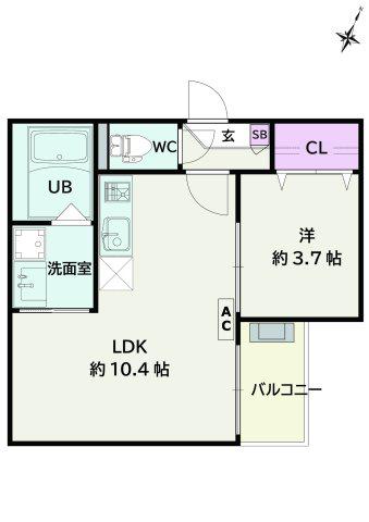 JACK MATOBAVI(1LDK/3階)の間取り写真